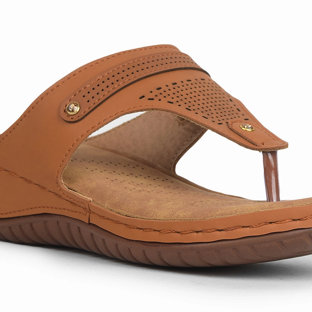 Senorita Tan Casual Slipper For Women S624-09 By Liberty
