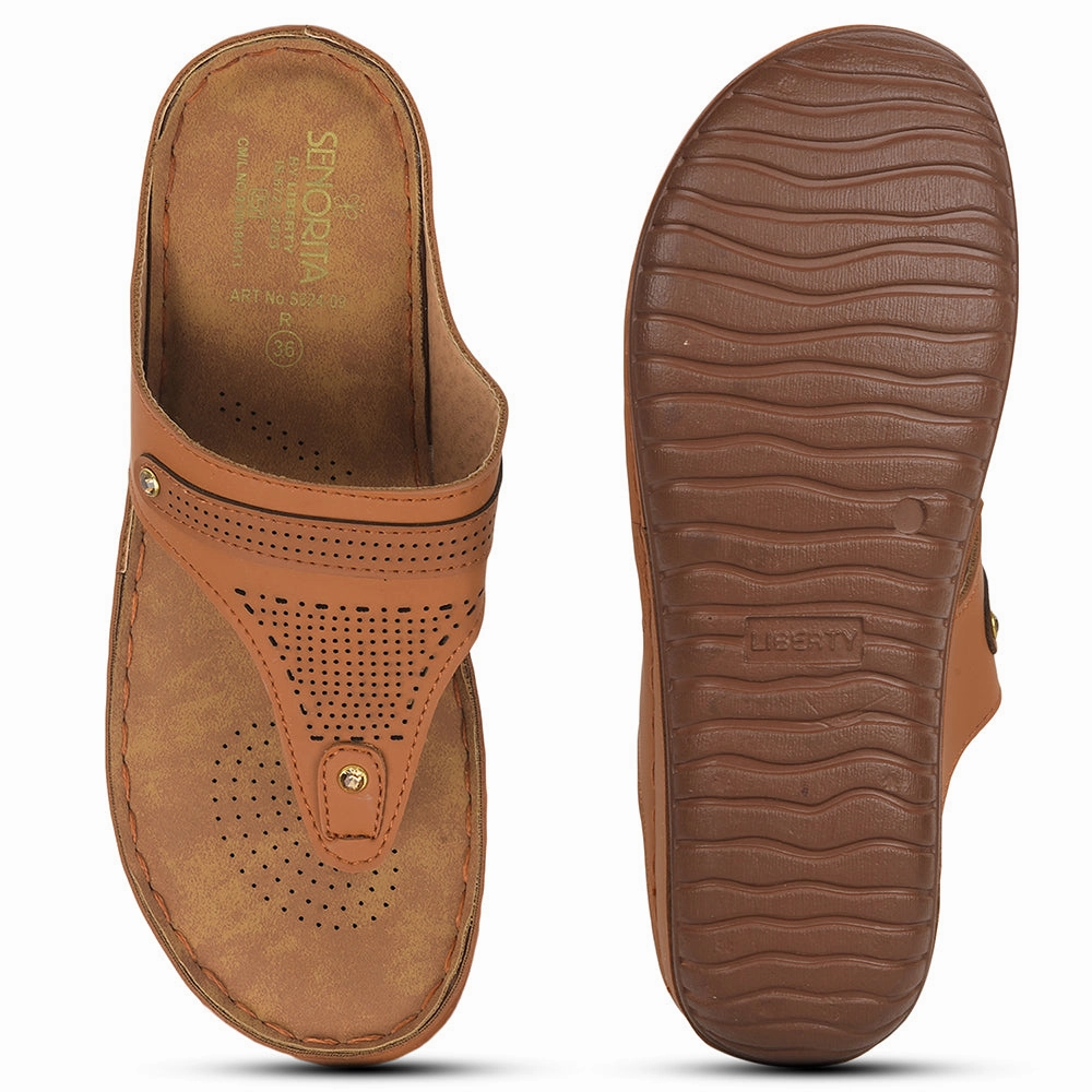 Senorita Tan Casual Slipper For Women S624-09 By Liberty