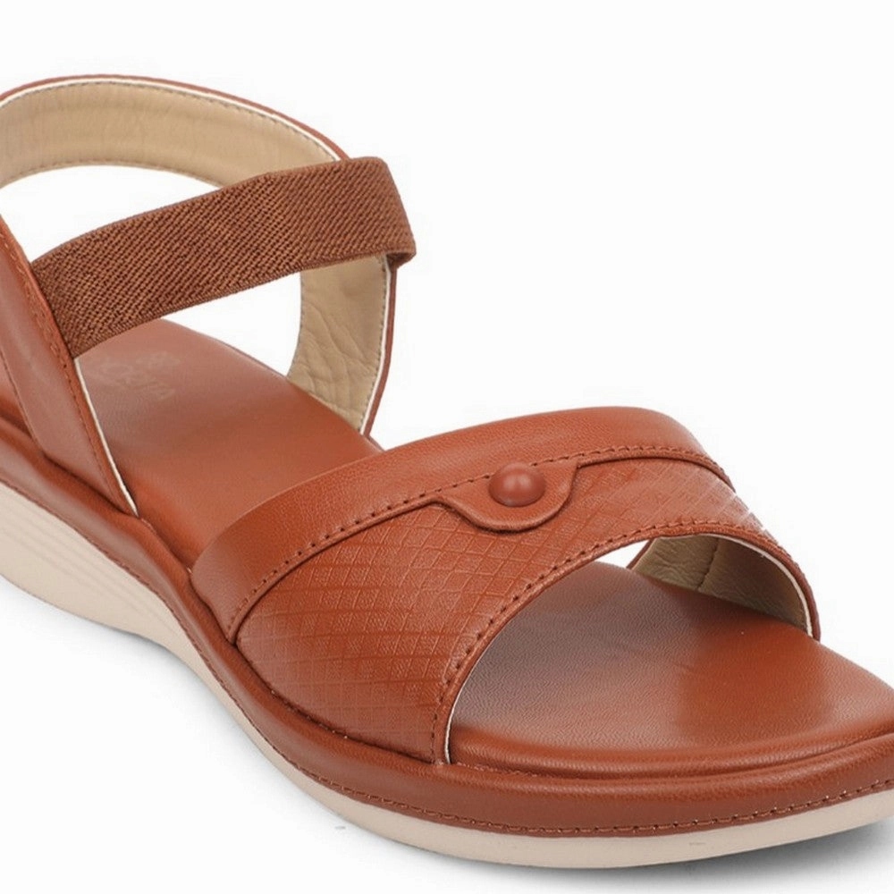 Senorita Tan Casual Wedge Heel Sandal For Women SGL-1 By Liberty