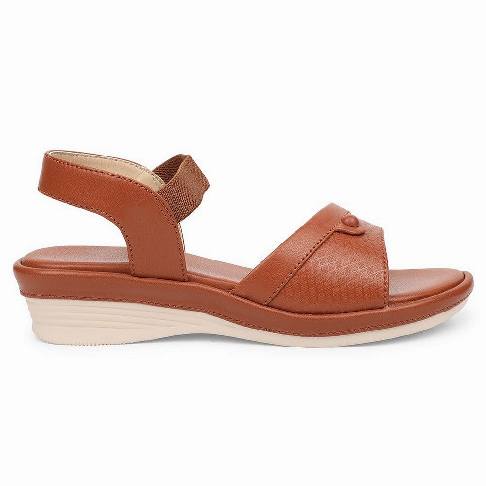 Senorita Tan Casual Wedge Heel Sandal For Women SGL-1 By Liberty