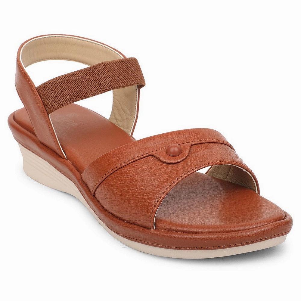 Senorita Tan Casual Wedge Heel Sandal For Women SGL-1 By Liberty