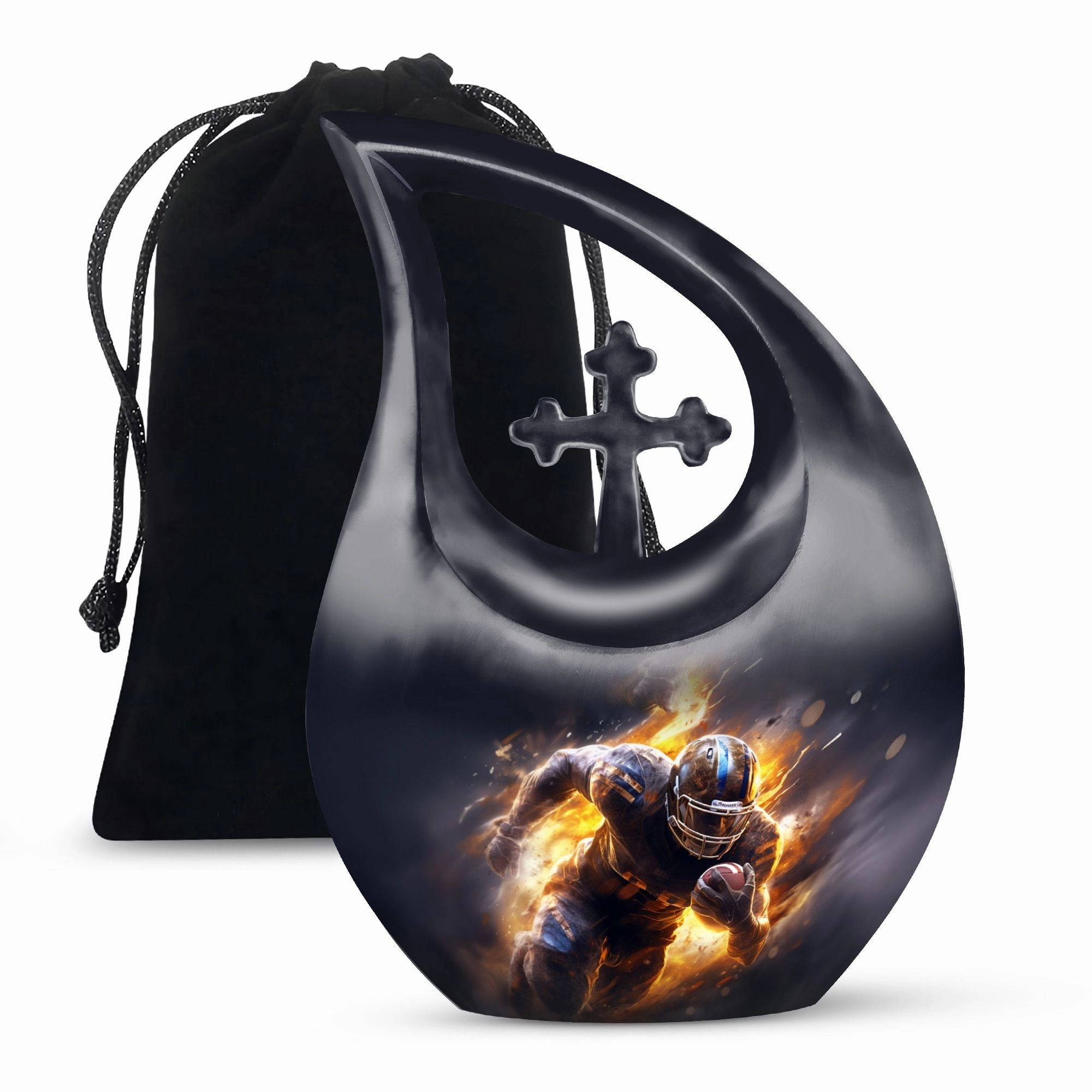 Sports Memorial - The Cross Drop Urn for Life's Final Quarter