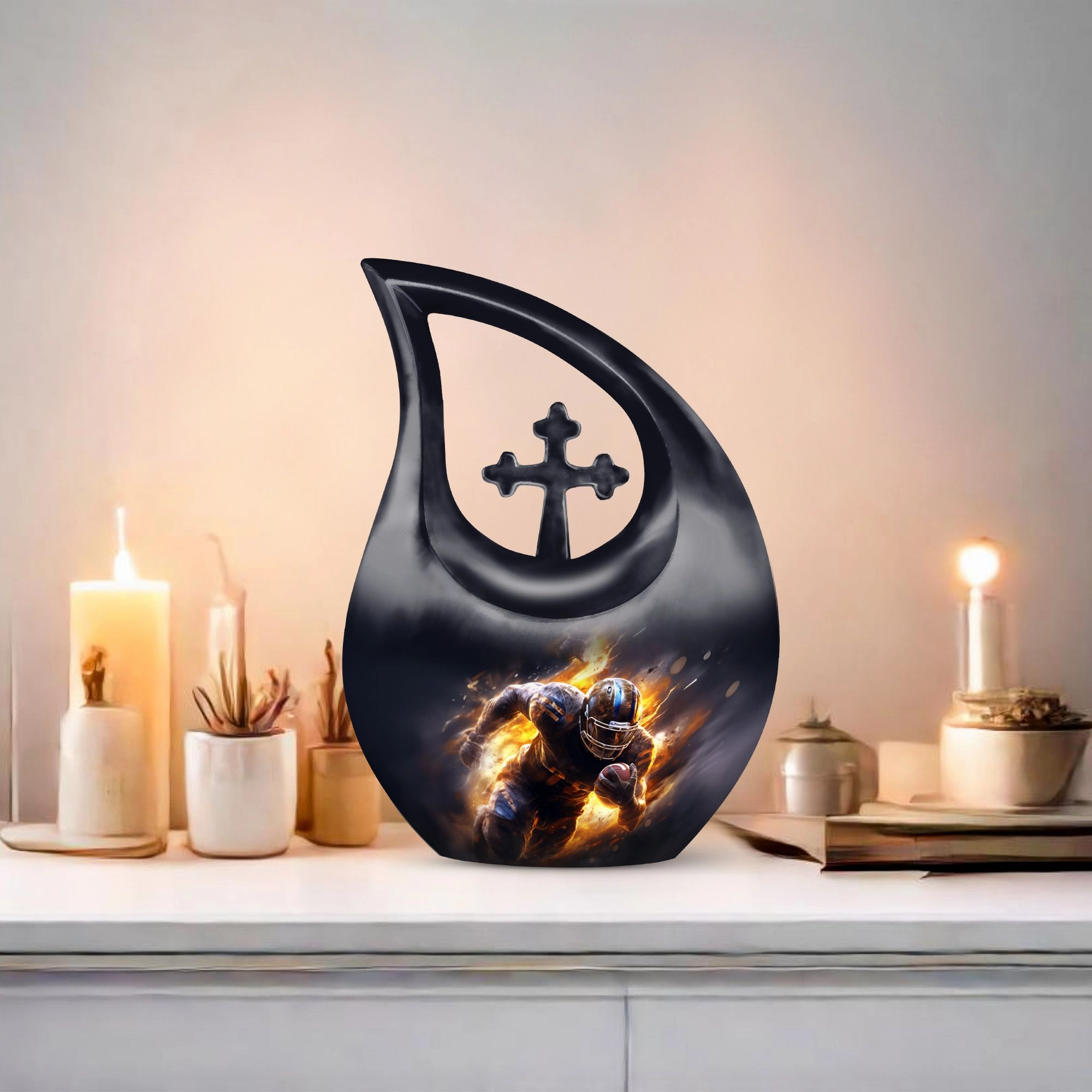 Sports Memorial - The Cross Drop Urn for Life's Final Quarter