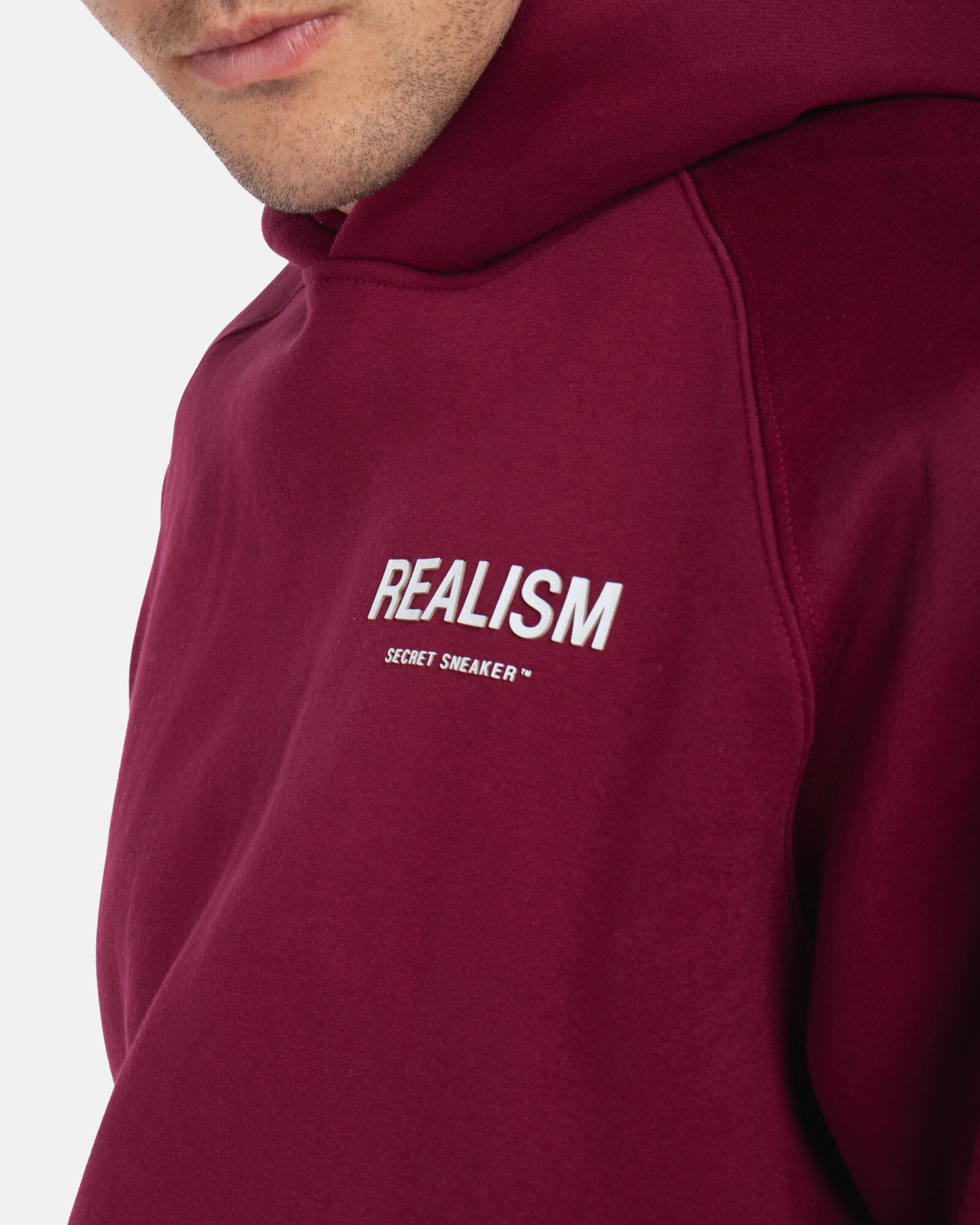 SSS REALISM BACK LOGO HOODIE CARMINE RED