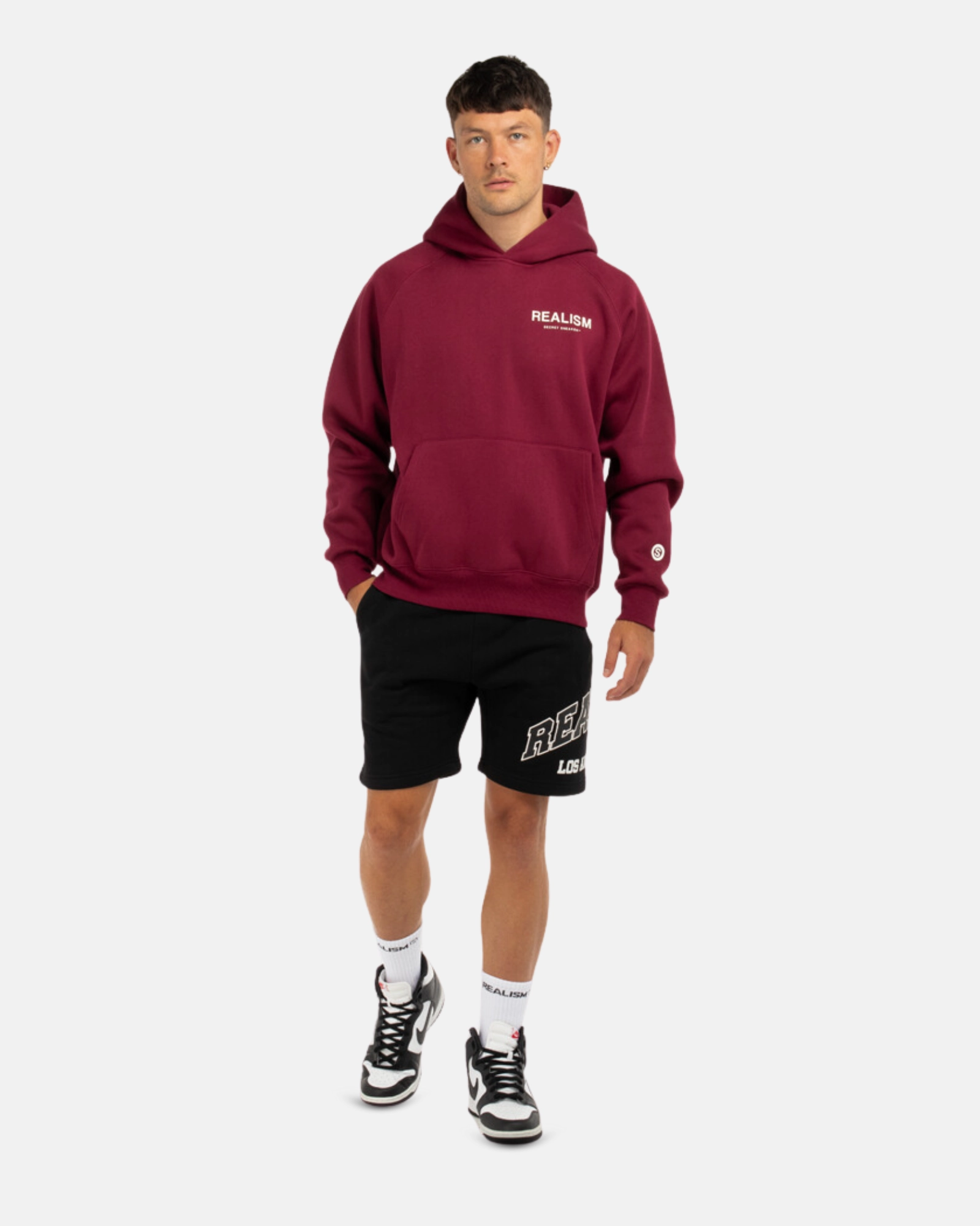 SSS REALISM BACK LOGO HOODIE CARMINE RED
