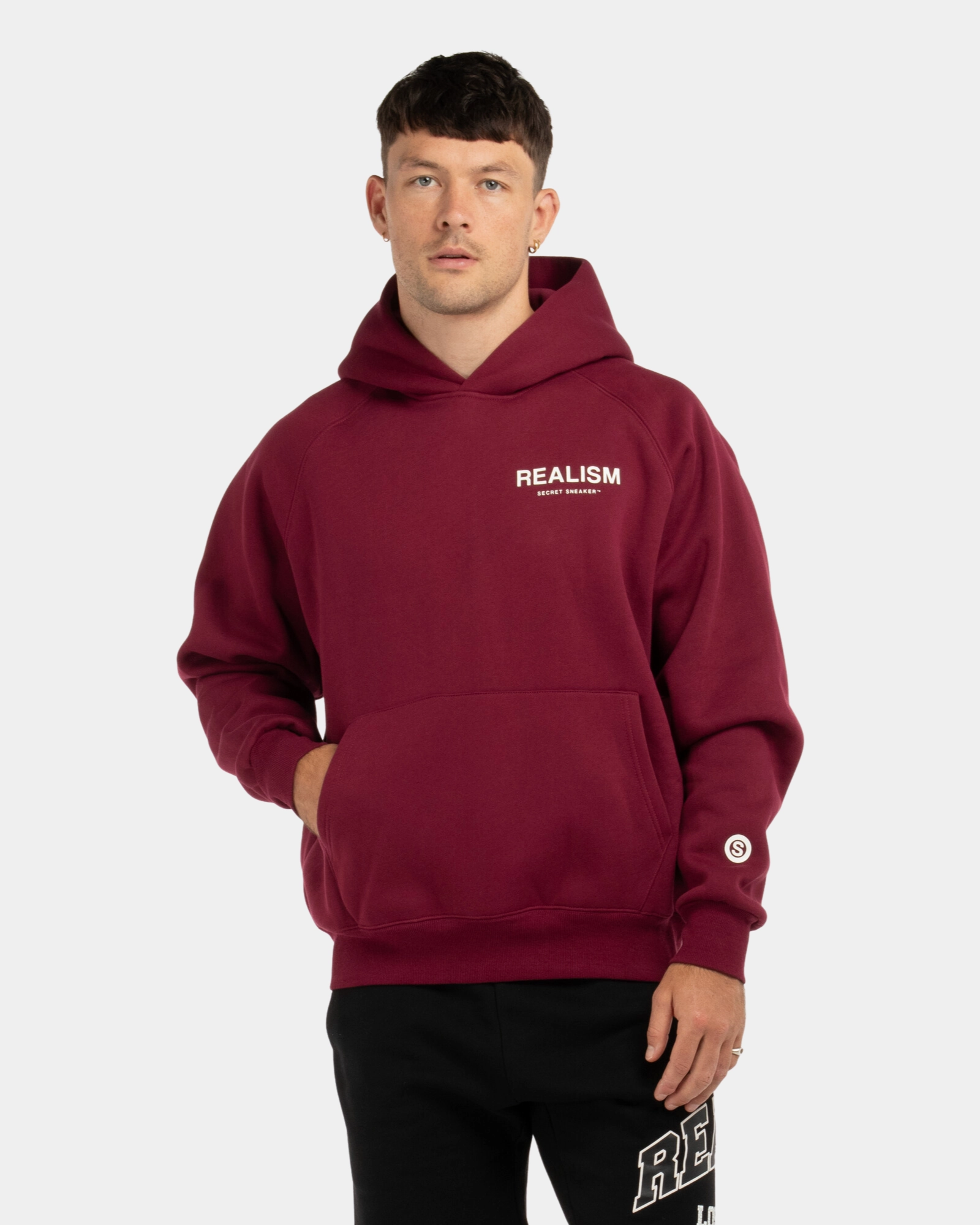 SSS REALISM BACK LOGO HOODIE CARMINE RED