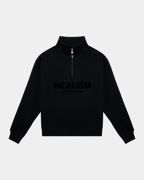 SSS REALISM IDOL HALF ZIP SWEATER BLACK