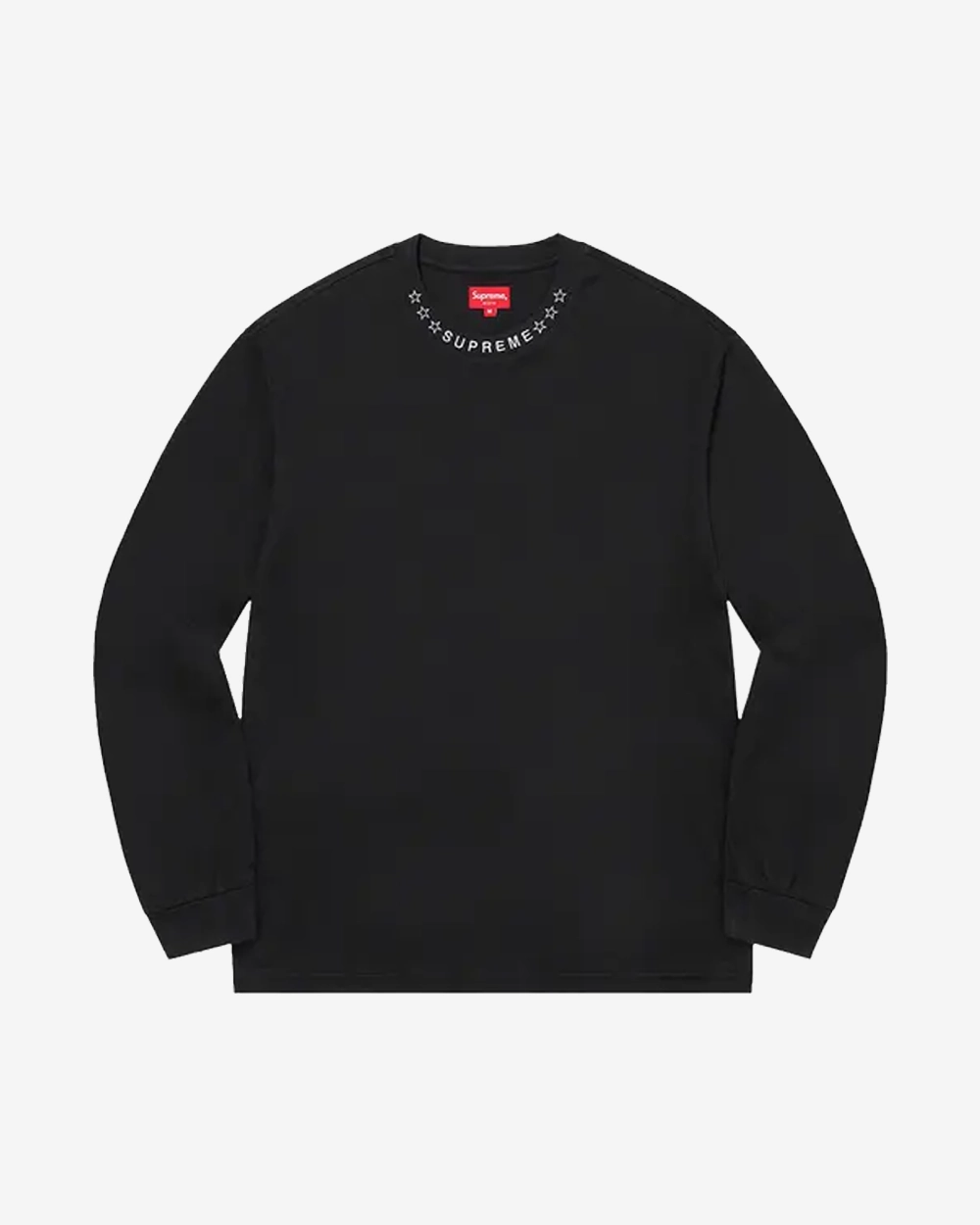 SUPREME FW21 STARS COLLAR LONG SLEEVE BLACK