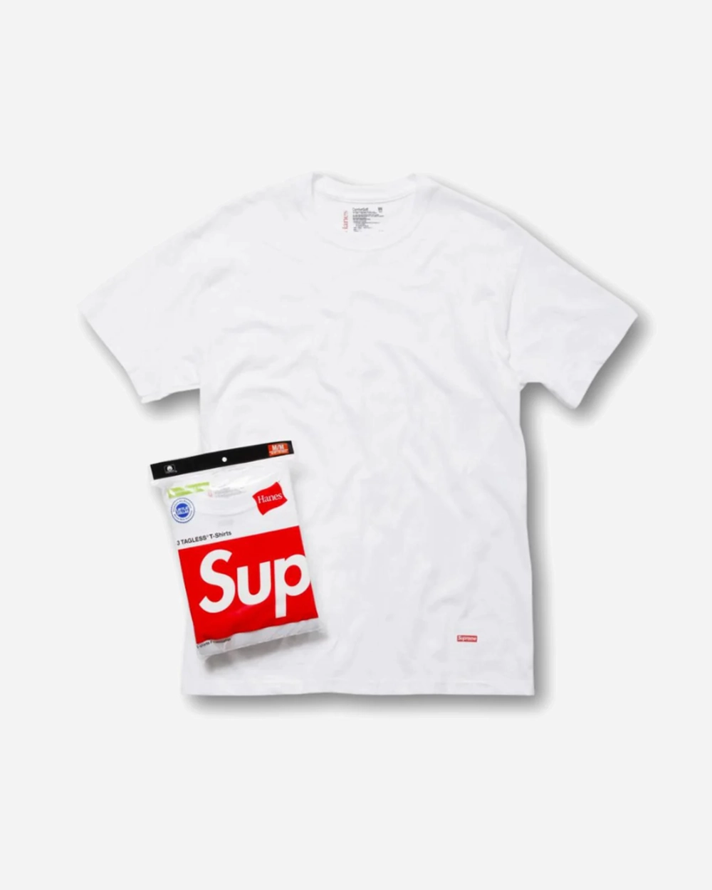 SUPREME HANES TAGLESS TEE WHITE 3 PACK (NEW)