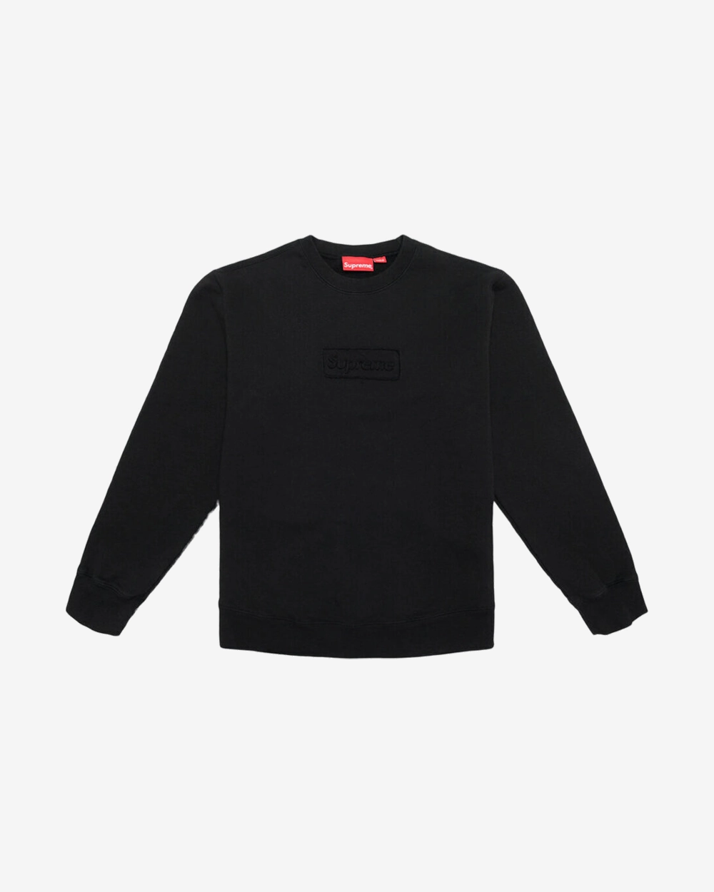 SUPREME SS20 CUT OUT BOX LOGO BLACK CREWNECK (NEW)