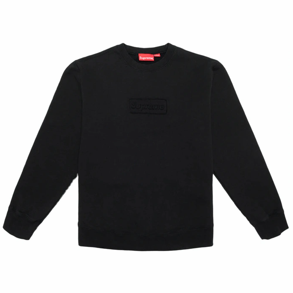 SUPREME SS20 CUT OUT BOX LOGO BLACK CREWNECK (NEW)
