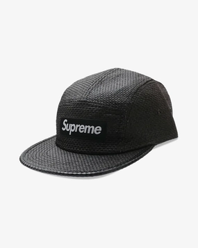 SUPREME SS20 RAFFIA CAMP CAP BLACK