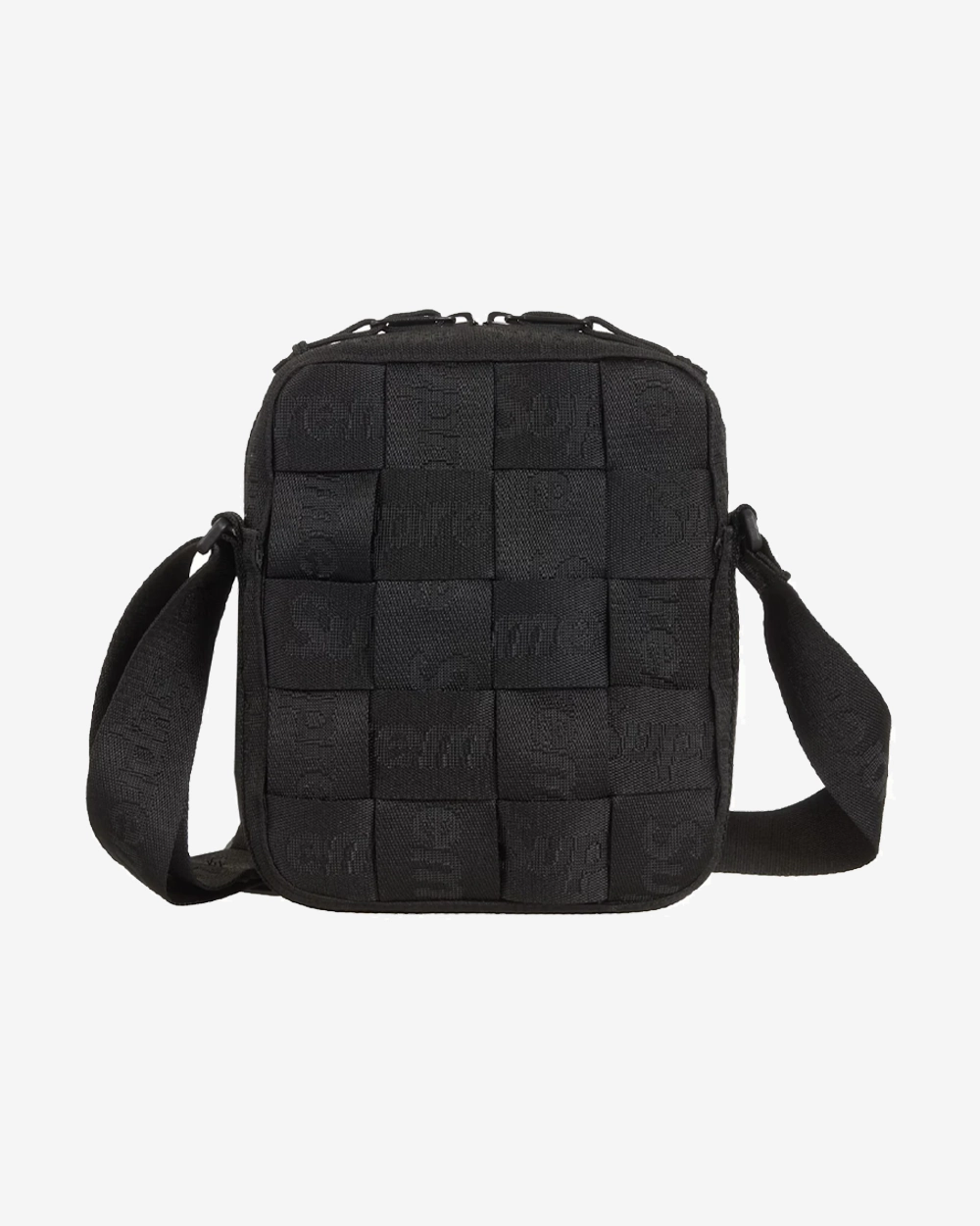SUPREME SS24 WOVEN BLACK SHOULDER BAG