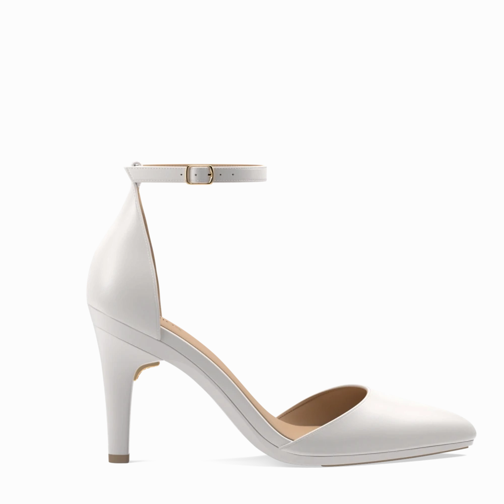 The D'Orsay - White Satin   Stiletto Heel Kit 4 White
