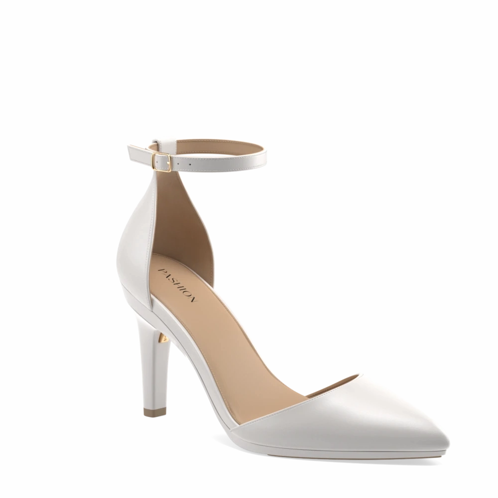 The D'Orsay - White Satin   Stiletto Heel Kit 4 White