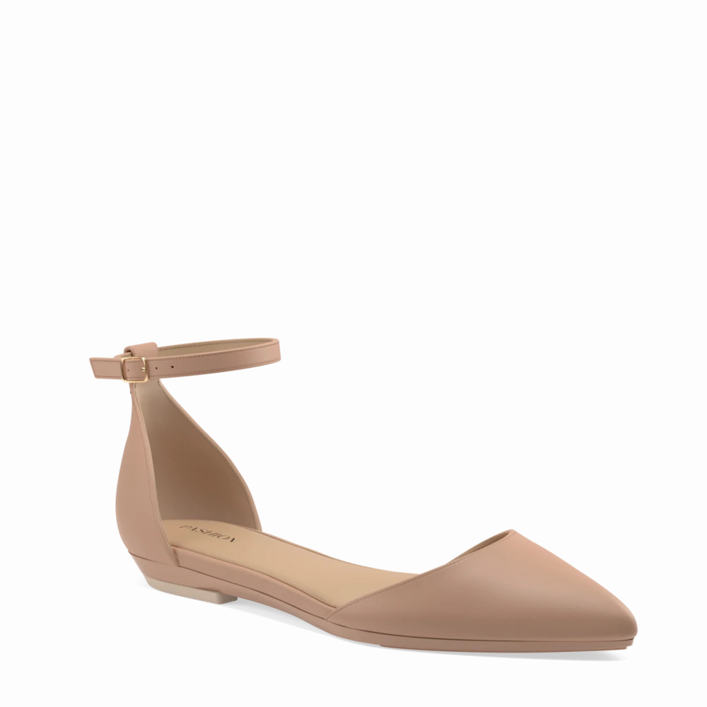 The D'Orsay Latte Leather   Block Heel Kit 4 Latte