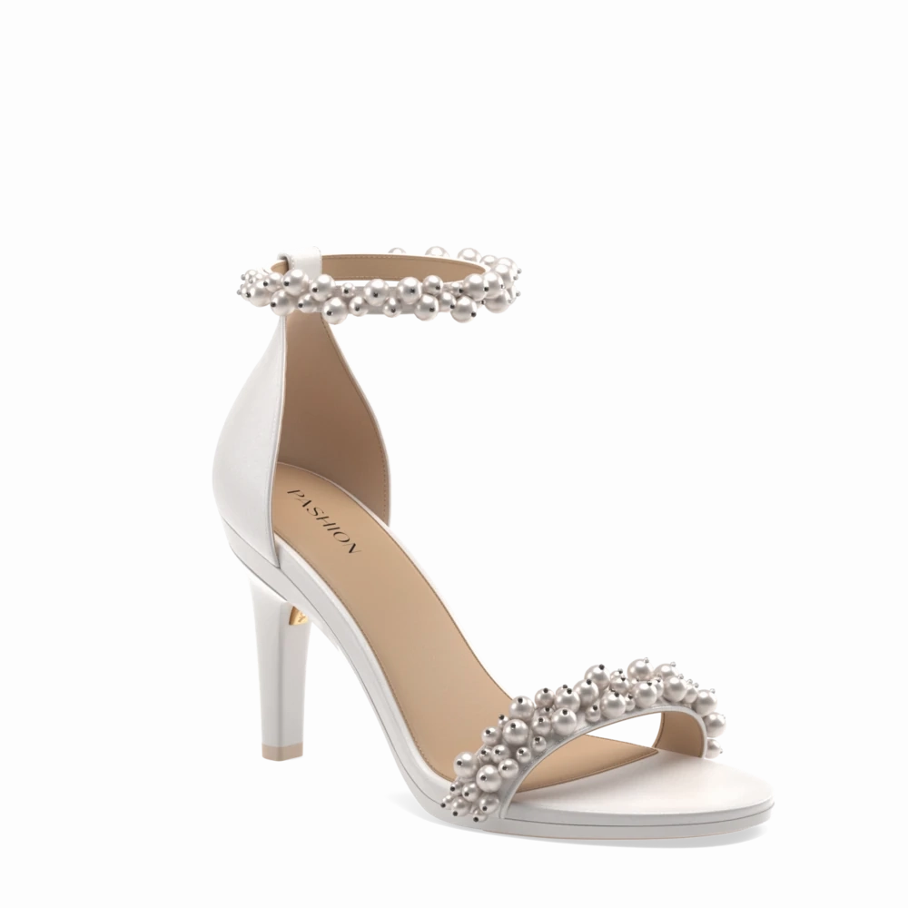 The Pashionista - White Satin Pearl   Stiletto Heel Kit 4 White