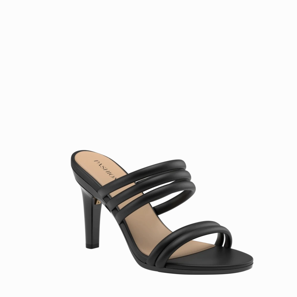 The Slide - Coal Vegan Leather Rope 4 Stiletto - FINAL SALE