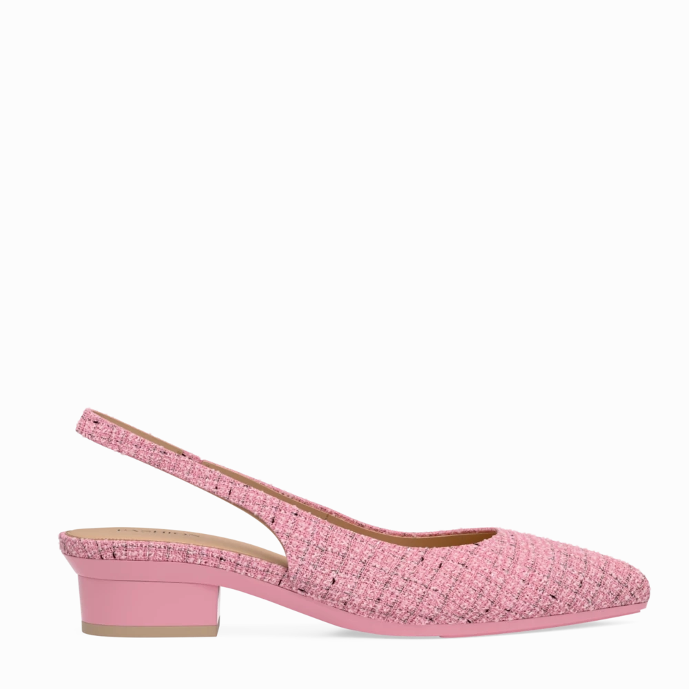 The Slingback - Pink Tweed