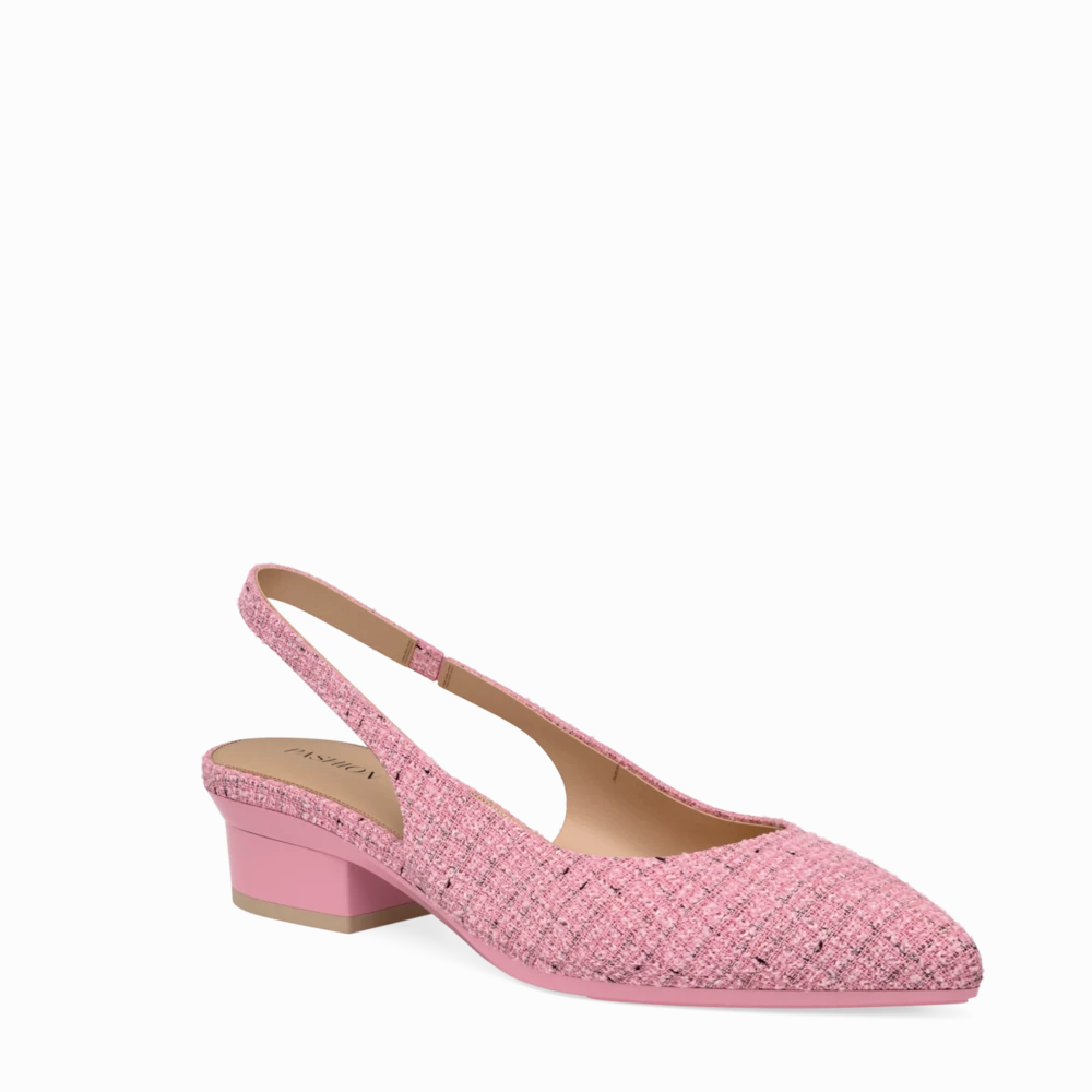 The Slingback - Pink Tweed