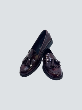 Tod's Burgundy Leather Loafers - - Size EU 35 / UK 2
