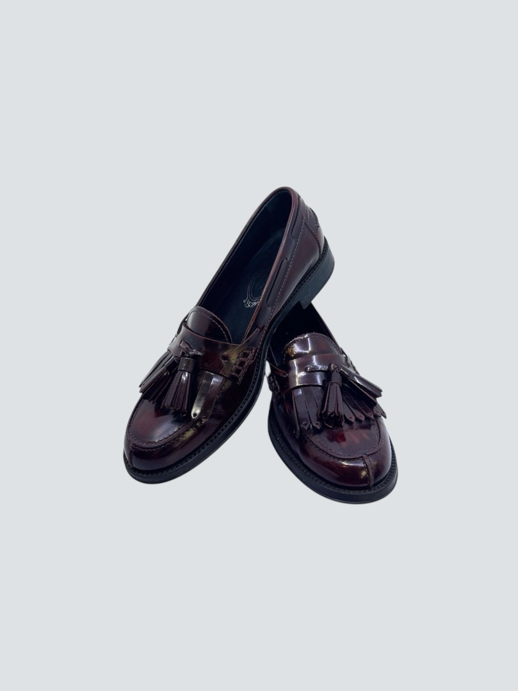 Tod's Burgundy Leather Loafers - - Size EU 35 / UK 2