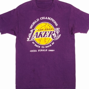 VINTAGE NBA LOS ANGELES LAKERS TEE SHIRT 1988 SIZE MEDIUM